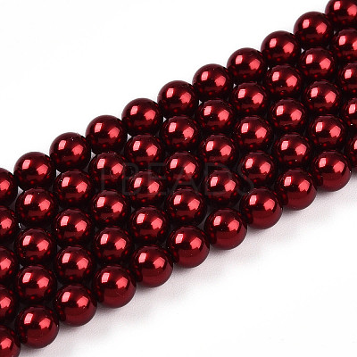 Baking Paint Pearlized Glass Pearl Bead Strands HY-N002-5mm-A13-1