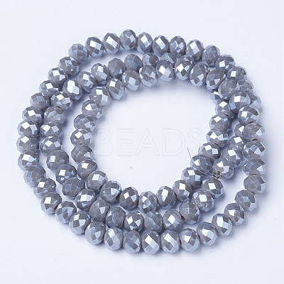 Electroplate Glass Beads Strands EGLA-A034-P6mm-A15-1