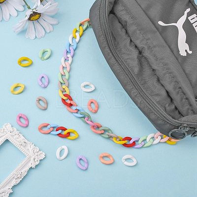 Opaque Spray Painted Acrylic Linking Rings OACR-S036-001A-I-2-1