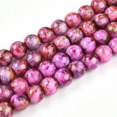 Baking Paint Glass Beads Strands DGLA-N003-10mm-B03-1
