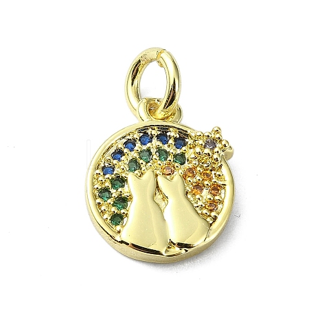 Brass Micro Pave Colorful Cubic Zirconia Pendants KK-H475-18G-02-1