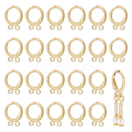 BENECREAT 12pairs Brass Leverback Earring Findings KK-BC0013-28A-1