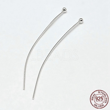 925 Sterling Silver Ball Head Pins STER-F018-03N-02-1
