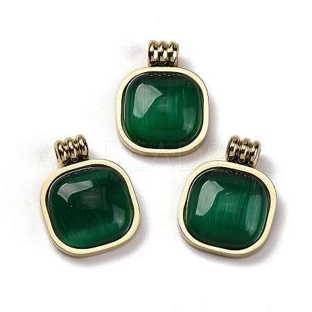 Real 14K Gold Plated 304 Stainless Steel Pendants STAS-R005-01G-01-1