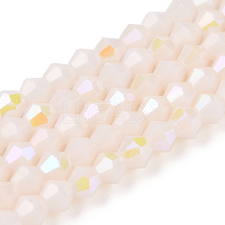 Opaque Solid Color Electroplate Glass Beads Strands X-EGLA-A039-P2mm-L06-1