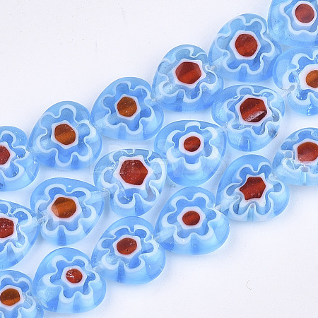 Handmade Millefiori Lampwork Beads Strands X-LAMP-S191-19A-04-1