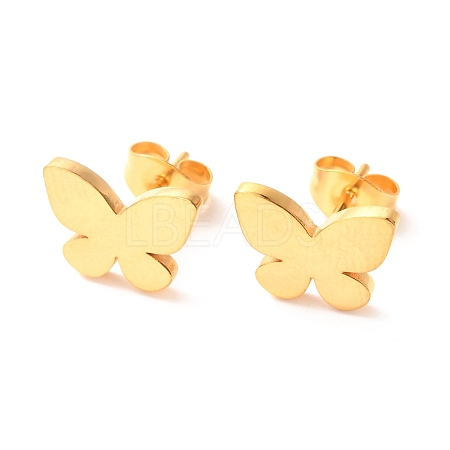 Ion Plating(IP) 304 Stainless Steel Stud Earrings EJEW-C001-14G-1