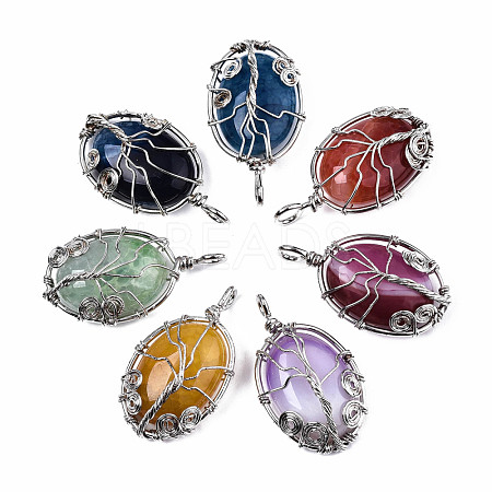 Natural Agate Pendants G-T131-21-1