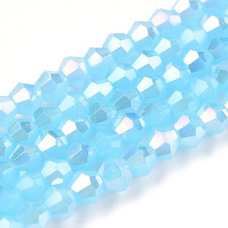 Imitation Jade Electroplate Glass Beads Strands EGLA-A039-J2mm-B03-1