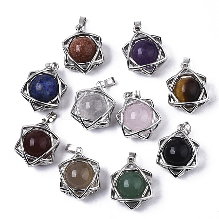 Natural & Synthetic Assorted Gemstone Pendants G-N0326-025-1