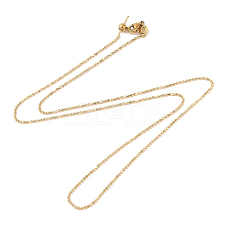 PVD Vacuum Plating 304 Stainless Steel Ball Chain Necklaces STAS-M065-19G-1