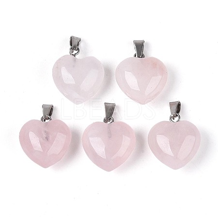 Natural Rose Quartz Pendants G-T143-49K-1