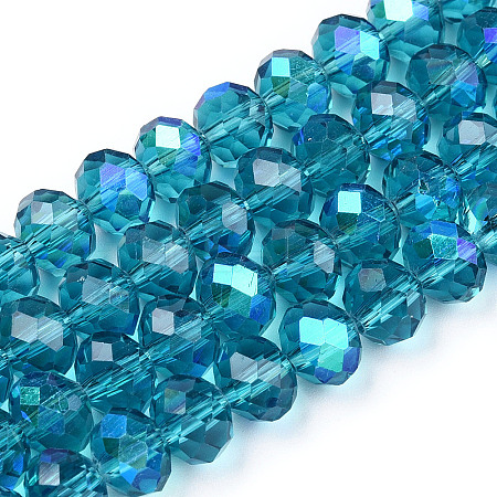 Electroplate Glass Beads Strands EGLA-A034-T1mm-L25-1