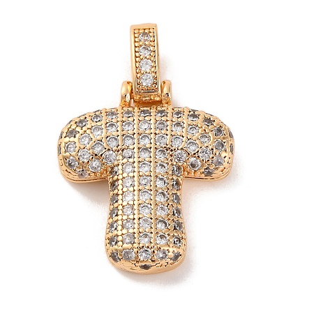 Brass Micro Pave Cubic Zirconia Pendants KK-C076-29T-G01-1