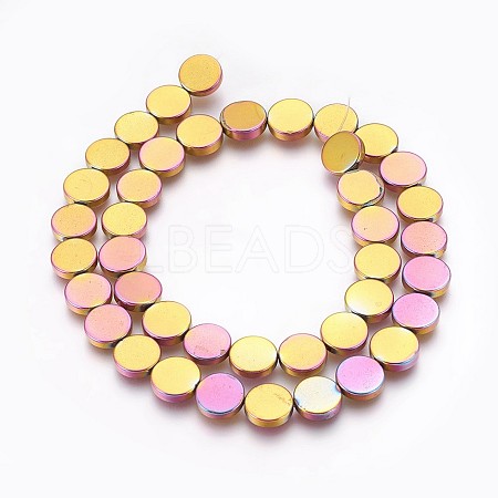 Electroplated Non-magnetic Synthetic Hematite Beads Strands G-P392-S04-1