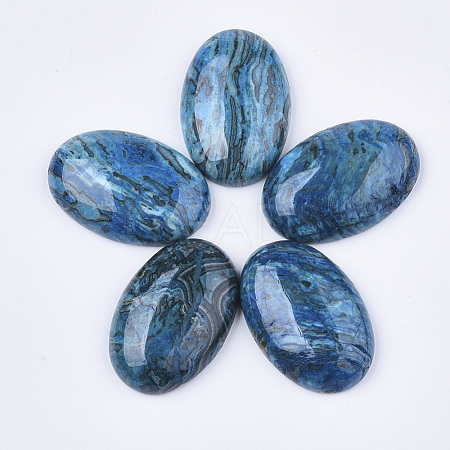 Natural Netstone Cabochons G-S349-25B-10-1