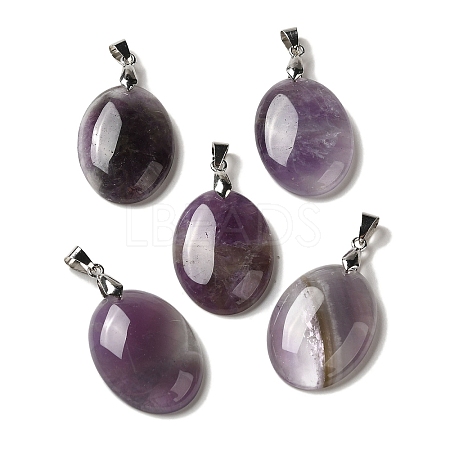 Natural Amethyst Pendants G-Z055-03P-11-1