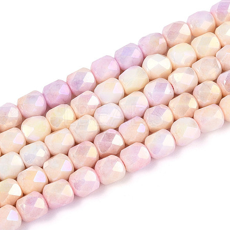 Anti-Tarnish Electroplate Glass Beads Strands GLAA-N057-6mm-07-1