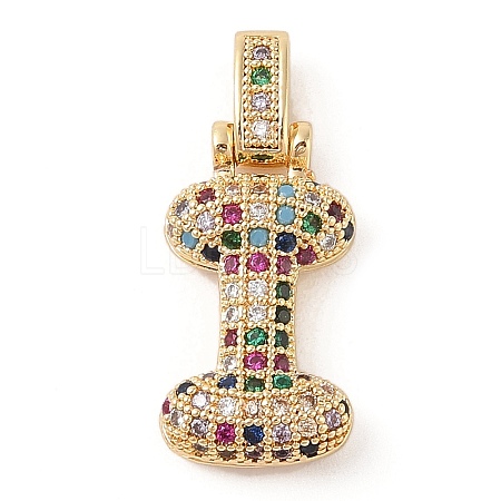 Brass Micro Pave Cubic Zirconia Pendants ZIRC-P121-01G-I-1