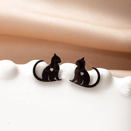 Stainless Steel Small Animal Stud Earrings for Women PW-WG5B49B-28-1
