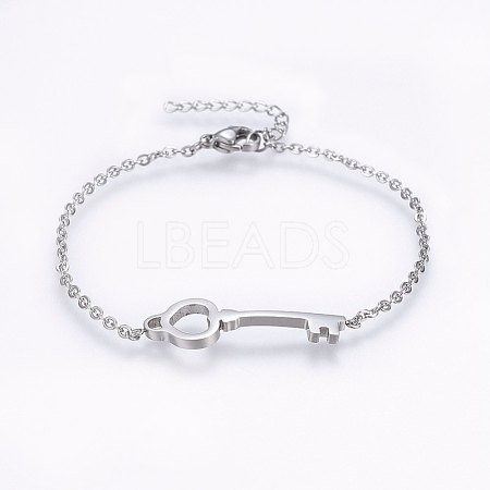 304 Stainless Steel Link Bracelets BJEW-F338-01P-1