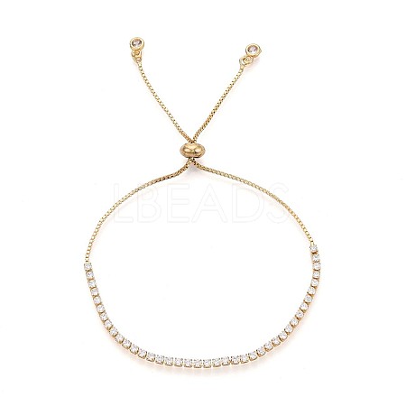 Cubic Zirconia Tennis Bracelet BJEW-T020-03B-02G-1
