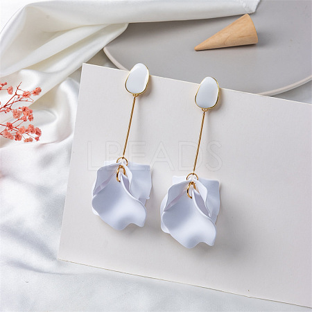 Spray Painted Alloy Enamel Dangle Stud Earrings FS-WG98629-07-1