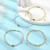 Natural Mixed Gemstone & Seed Braided Bead Bracelet BJEW-JB09613-2