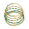 5Pcs Zinc Alloy & Glass Seed Round Beads Stretch Bracelet Set for Women AJ2042-1-1
