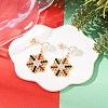 Snowflake ABS Plastic Pearl & Rhinestone Stud Earrings EJEW-JE06629-1