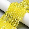 Transparent Electroplate Glass Beads Strands GLAA-F029-4mm-C21-4