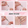 2Pcs Brass & Clear Glass Pet Fur Wishing Bottle Pendant Iron Cable Chain Necklaces NJEW-DR00018-4