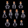 10Pcs 10 Styles Mini High Borosilicate Glass Bottle Bead Containers BOTT-TA0001-01-4