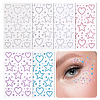 6Pcs 6 Colors Self Adhesive Acrylic Rhinestone Face Gems Stickers AJEW-HY0002-80-1