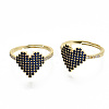 Adjustable Brass Micro Pave Cubic Zirconia Finger Rings RJEW-S045-051G-B-NR-2
