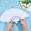 Plastic & Feather Fan Display Decoration AJEW-CY0002-58-3