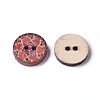 Printed Poplar Wood Buttons WOOD-D021-01A-2
