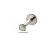 G23 Titanium Alloy Cubic Zirconia 17 Gauge Flat Round Threadless Labrets WG94BD7-22-1
