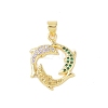 Brass Micro Pave Cubic Zirconia Pendants KK-E111-41G-01-1