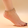 Alloy Crystal Rhinestone Tassel Anklets WG690B2-15-1