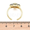 Heart Brass Micro Pave Cubic Zirconia Cuff Open Rings for Women CU-CBA0A21-01G-7