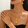 Hollow Sunflower & Teardrop Alloy Bracelets & Earrings & Necklaces & Rings Sets for Women JY5579-4