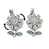Brass Micro Pave Cubic Zirconia Rotatable Pendants KK-A287-11E-P-1
