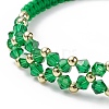 4Pcs 4 Colors Glass Braided Flower Link Bracelets Set for Women BJEW-TA00130-6