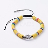 Handmade Polymer Clay Braided Beads Bracelets BJEW-JB05054-2