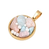Natural Mixed Stone Chip and Plastic Pearl Pendants GG-CBA7019-01G-05-2