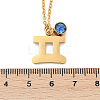 304 Stainless Steel Glass Drill Birth Stone Constellation Pendant Necklaces STAS-D305-08G-C-2