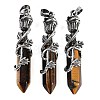 Natural Tiger Eye Faceted Double Termimal Pointed Big Pendants G-P547-03AS-02A-1