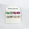 4 Pairs 4 Style Zinc Alloy Shell & Starfish Shape Stud Earrings Set with Iron Pins EJEW-WH0015-09-3