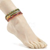 9Pcs 9 Color Glass Seed Beaded Stretch Anklets Set AJEW-AN00485-3